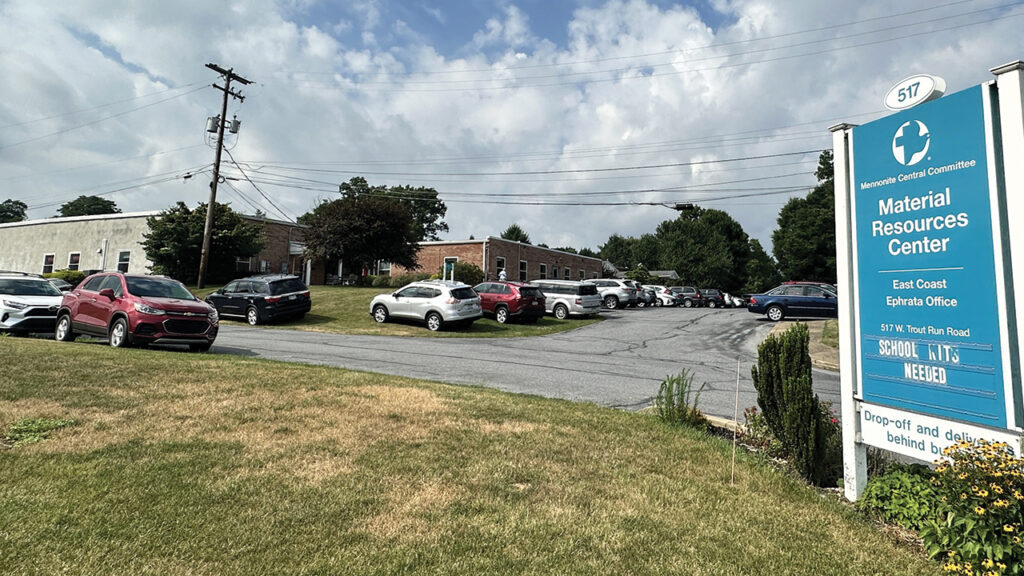 Cars pack the parking lot and lawn of the MCC East Coast Material Resources Center for the groundbreaking. — Laura Pauls-Thomas/MCC