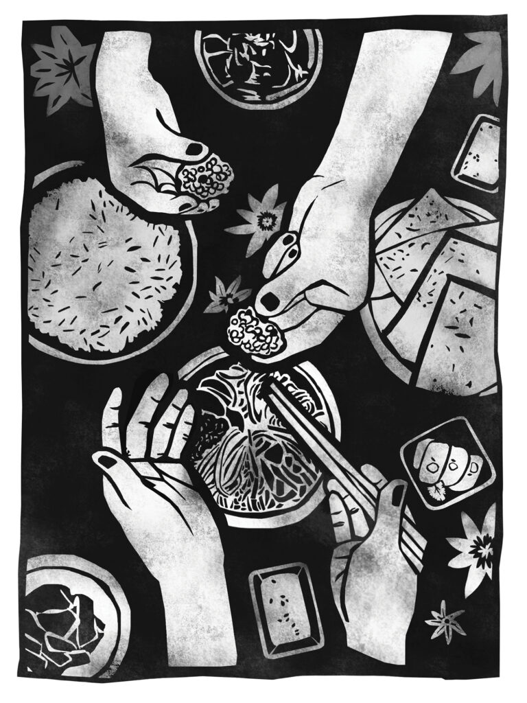 “Communion,” by Dona Park, 2018; published in the Voices Together Anabaptist hymnal. Digital illustration. — Courtesy of Dona Park
