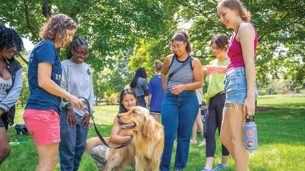 Eastern Mennonite University students unwind Aug. 25 during Orientation Weekend. — Macson McGuigan/EMU