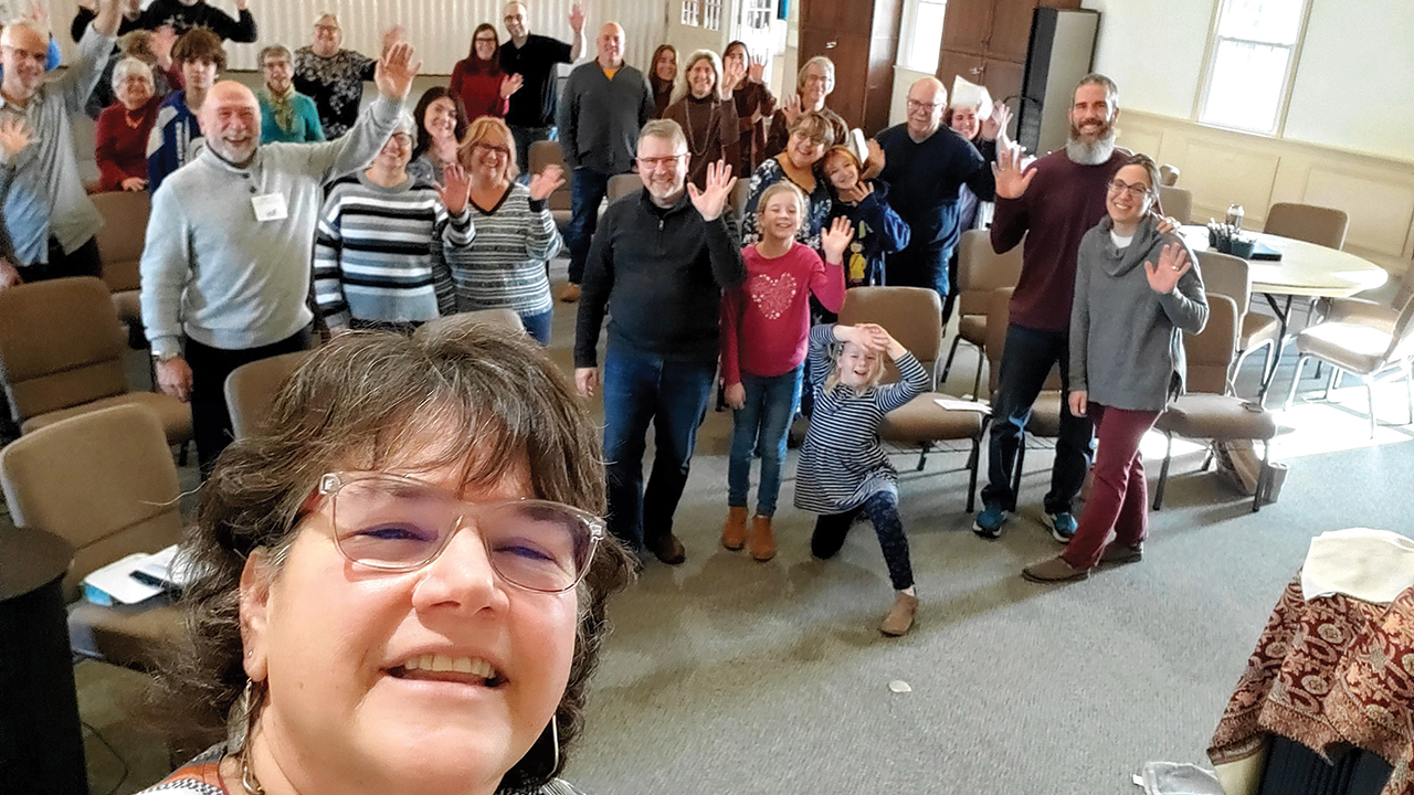 Pastor Dawn Ranck-Hower takes a selfie of the congregation. — Dawn Ranck-Hower