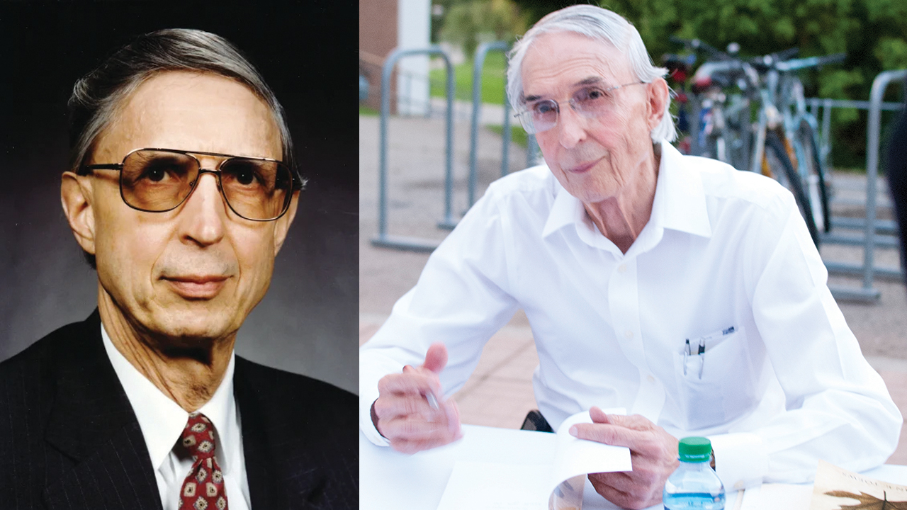 John E. Toews signs copies of his book, The Story of Original Sin, during a book launch in August 2013 at Conrad Grebel University College’s 50th anniversary celebrations. — Conrad Grebel University College