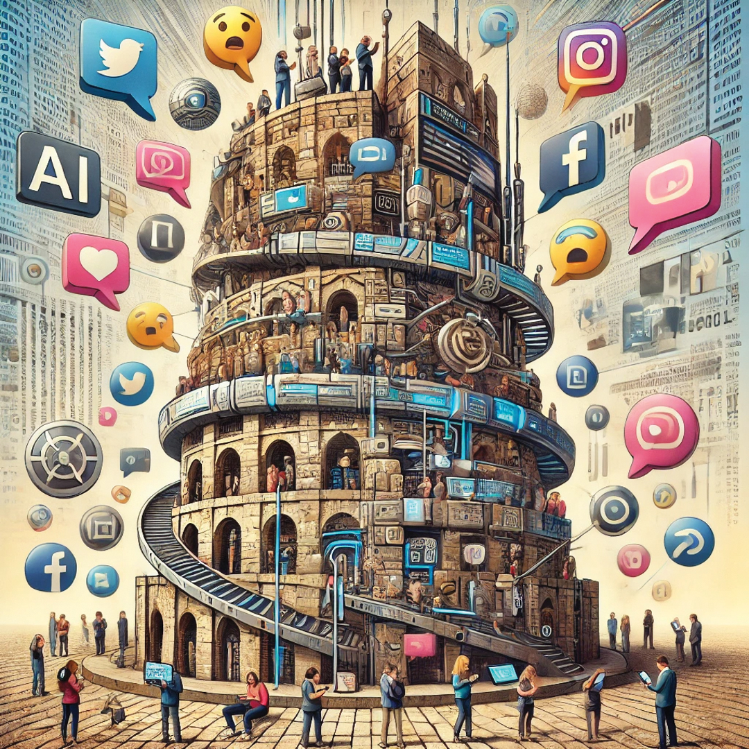 An AI-generated Tower of Babel image. — Courtesy of Lisa Schirch