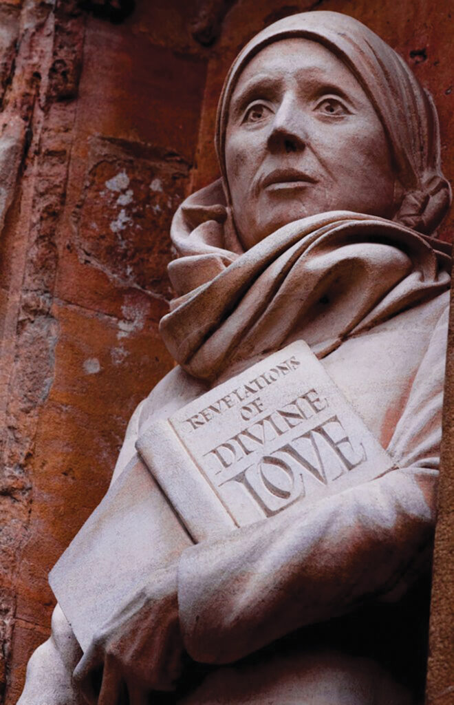 A statue of Julian of Norwich outside Norwich Cathedral in England. — Wikimedia Commons