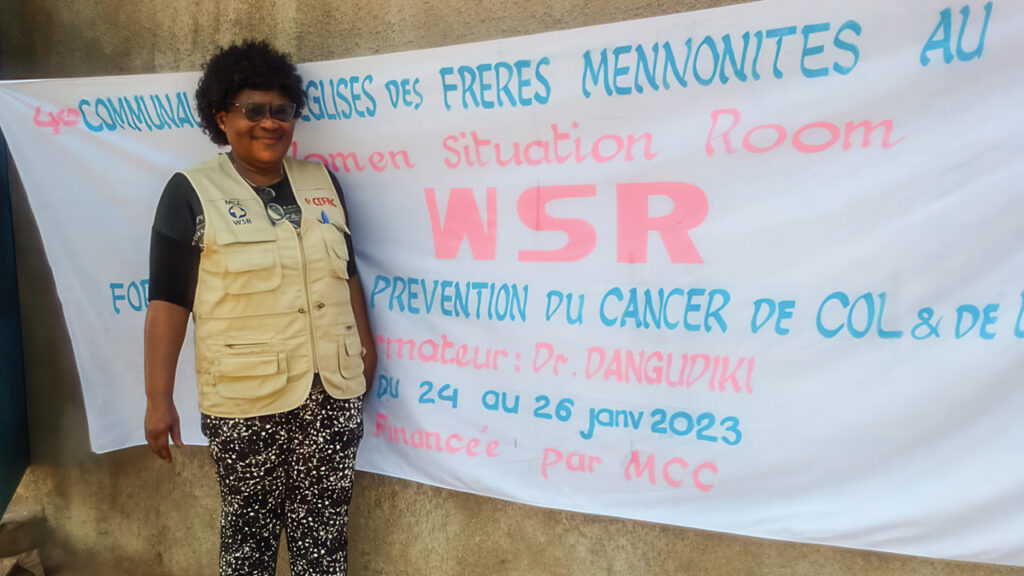 Celestine Mayindama is one of several women who lead Women Situation Room peacebuilding and education activities in the Democratic Republic of Congo. — Jean Paul Ndibu/CEFMC