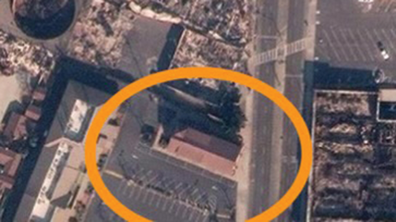 Full Circle Thrift Shop in Altadena, Calif., is nearly completely surrounded by businesses and structures that were destroyed in the Eaton Fire. — Full Circle Thrift shop