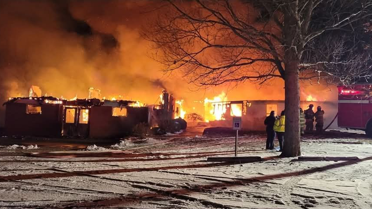 Firefighters respond to a fire at Ebeneezer Mennonite Church in Malta, Ohio. — Malta-Mcconnelsville Fire Department