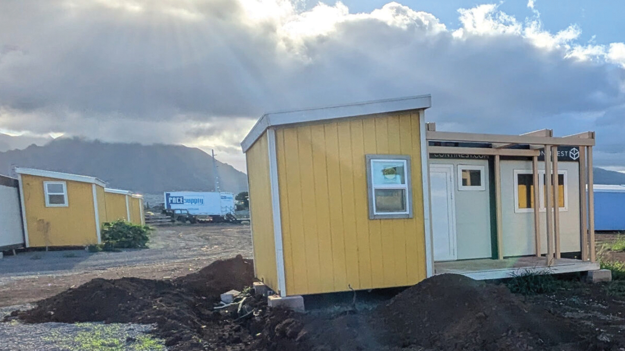 Temporary housing units are assembled by Mennonite Disaster Service in Maui, Hawaii. — MDS