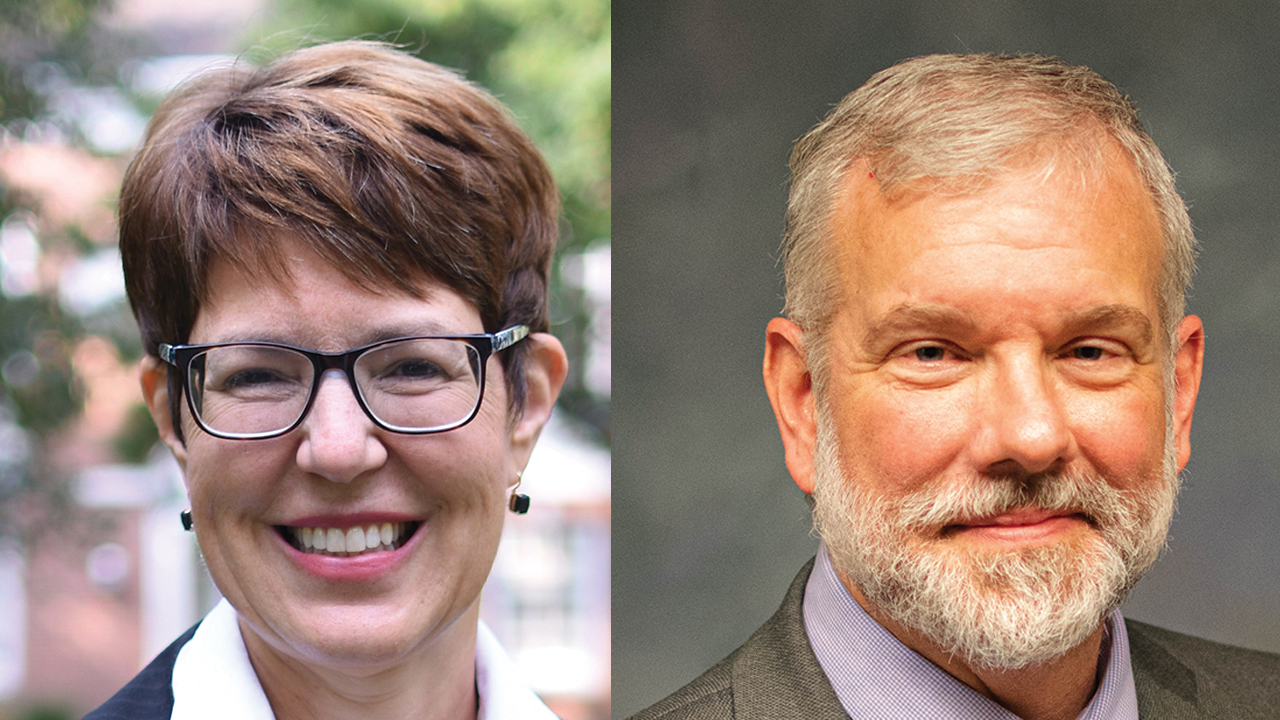 Bluffton University President Jane Wood, left, resigned Feb. 26. Longtime faculty member J. Alexander Sider has been appointed acting president. — Bluffton University