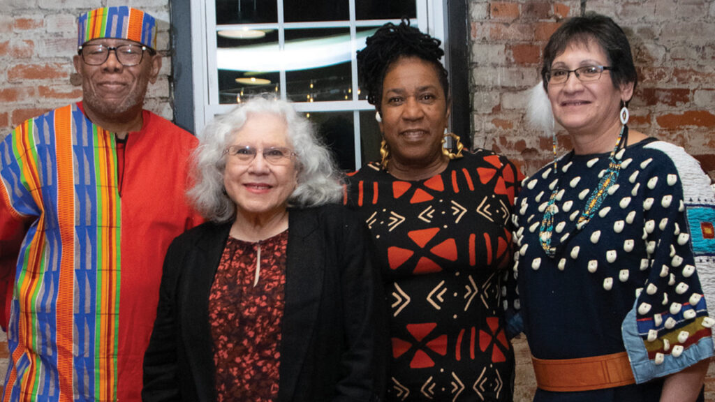 Hope for the Future honored elders, from left: Thulani Conrad Moore, Seferina DeLeon, Maati Yvonne, Suzette Shreffler. Not present: Lupe DeLeon, Harley Eagle, James Logan. — Juan Moya/AW