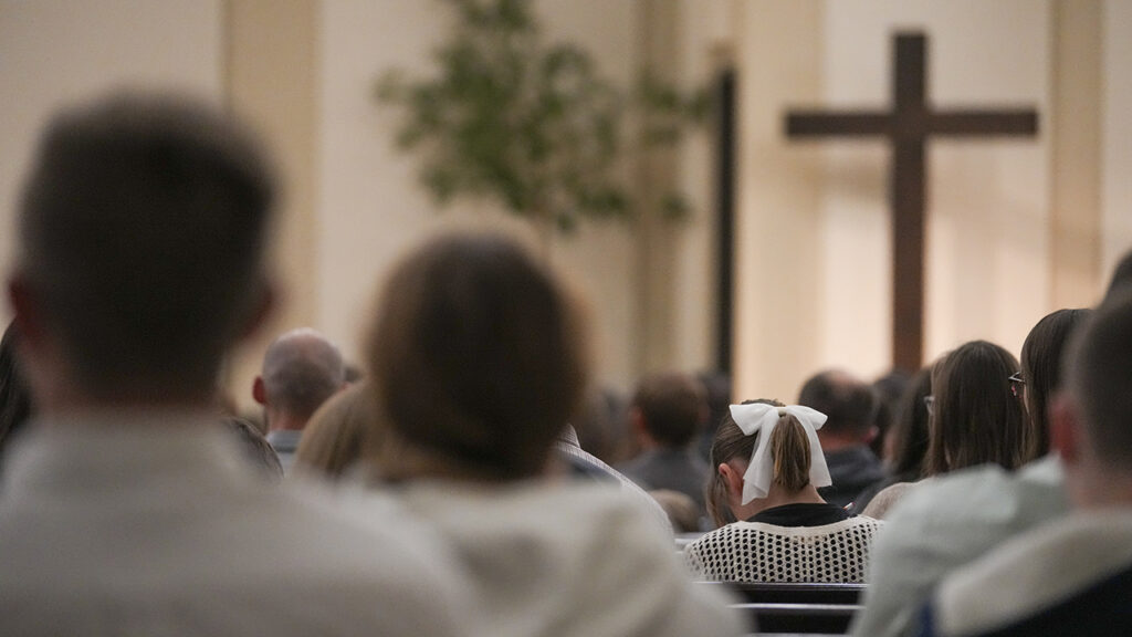 A congregation attends a service at Community Church of Seminole, Texas, on Feb. 23. — Julio Cortez/AP
