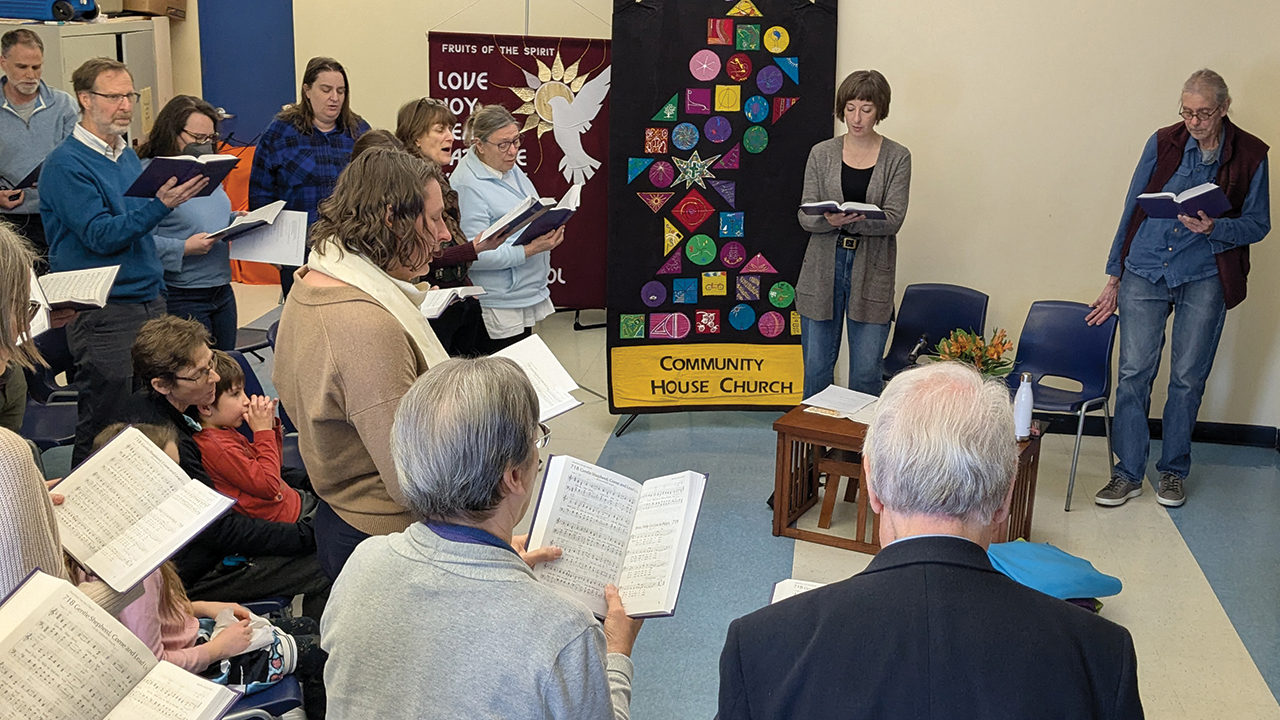 Members of Community House Church in Washington, D.C., sing “Lord Listen to Your Children Praying” during worship March 2. — Cheryl Martin