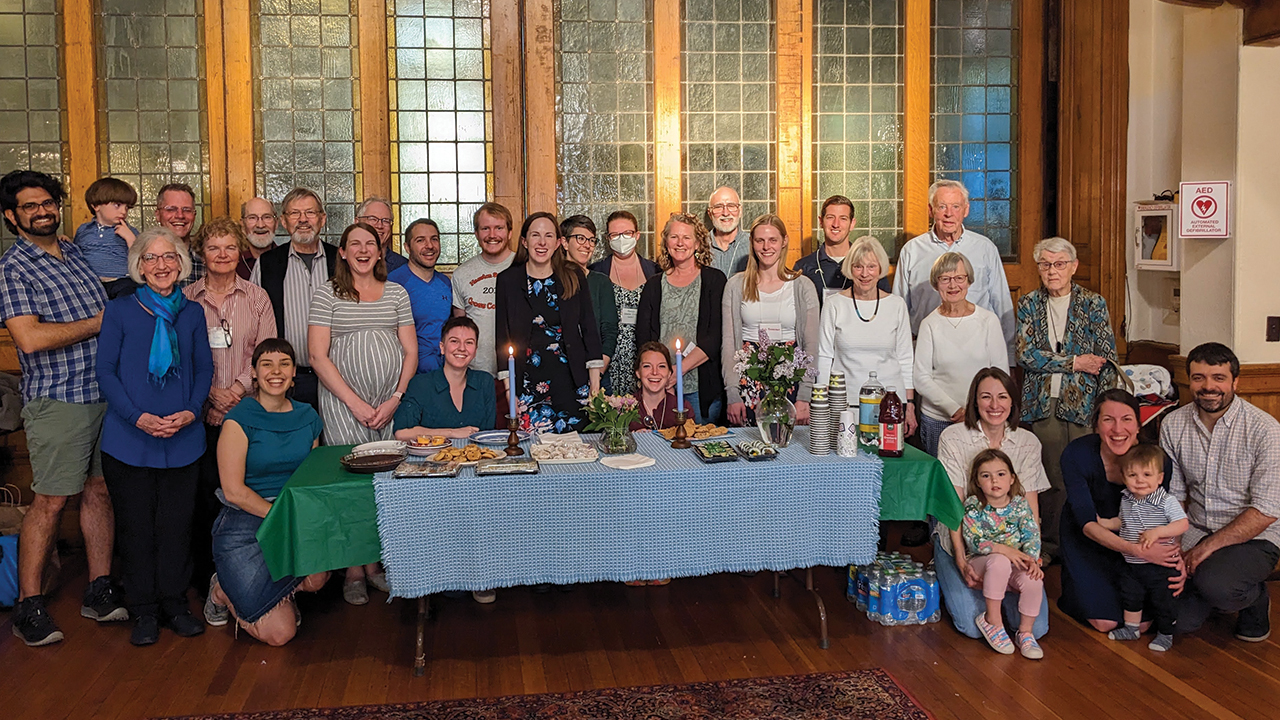 The Mennonite Congregation of Boston at the installation of Kate André as long-term pastor in May 2023. — Courtesy of Kate André