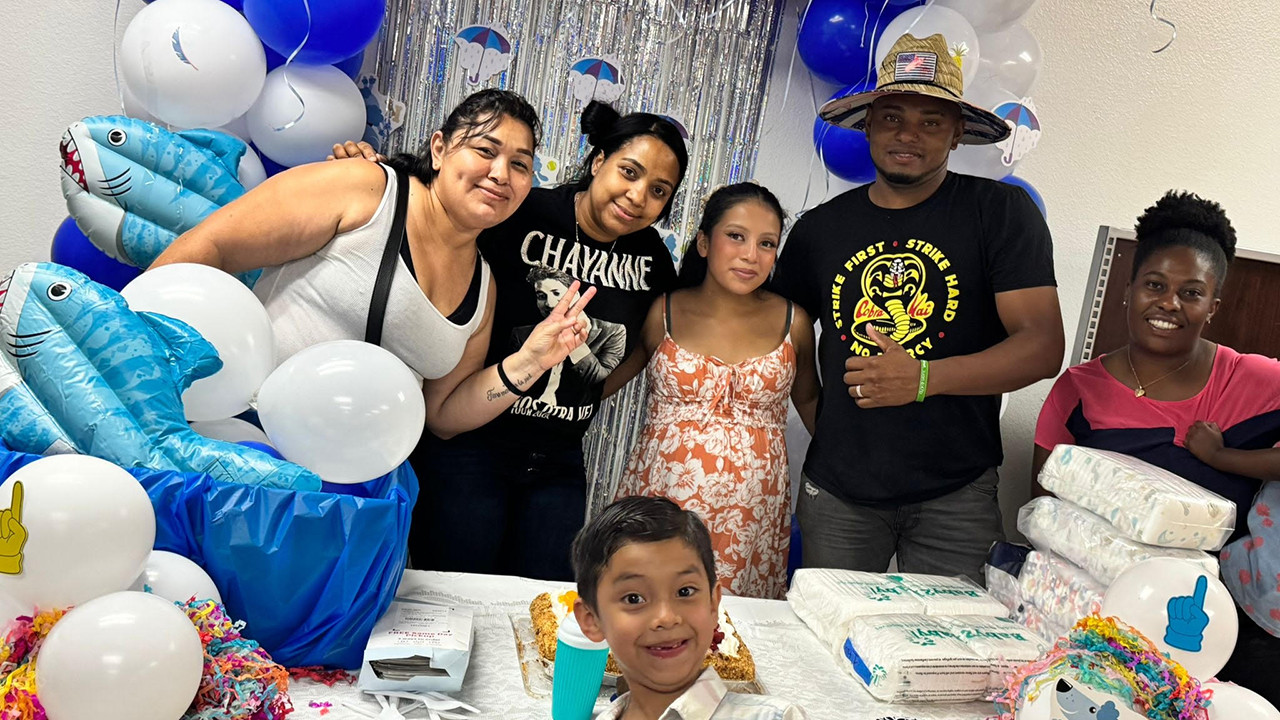 Members of Iglesia Cristiana Roca de Refugio celebrate a baby shower in San Antonio, Texas. — Iglesia Cristiana Roca de Refugio