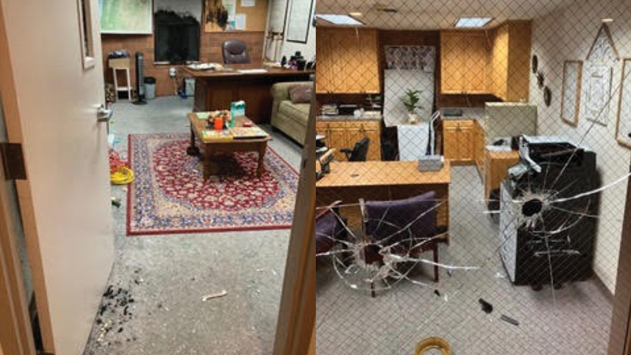 The offices of Zion Mennonite Church in Hubbard, Ore., were vandalized Aug. 2 when an individual broke into the building. — Zion Mennonite Church