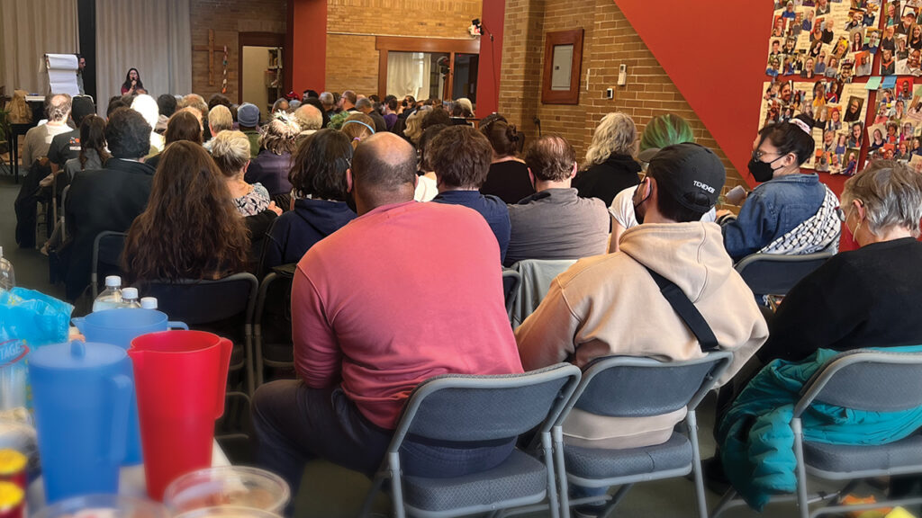 Participants learn about their rights in encounters with Immigration and Customs Enforcement agents at West Philadelphia Mennonite Fellowship. — Jay Bergen
