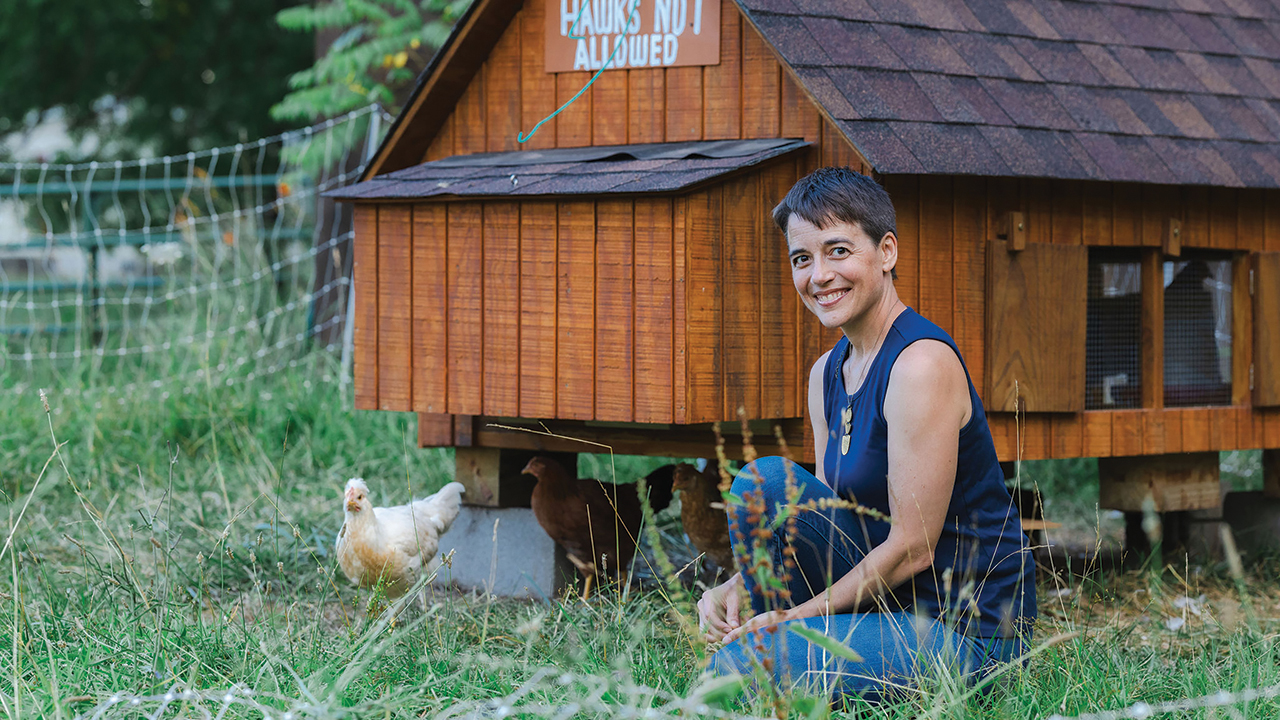 Kirsten Eve Beachy at home with her chickens in Briery Branch, Va. — Tiffany Showalter Photography