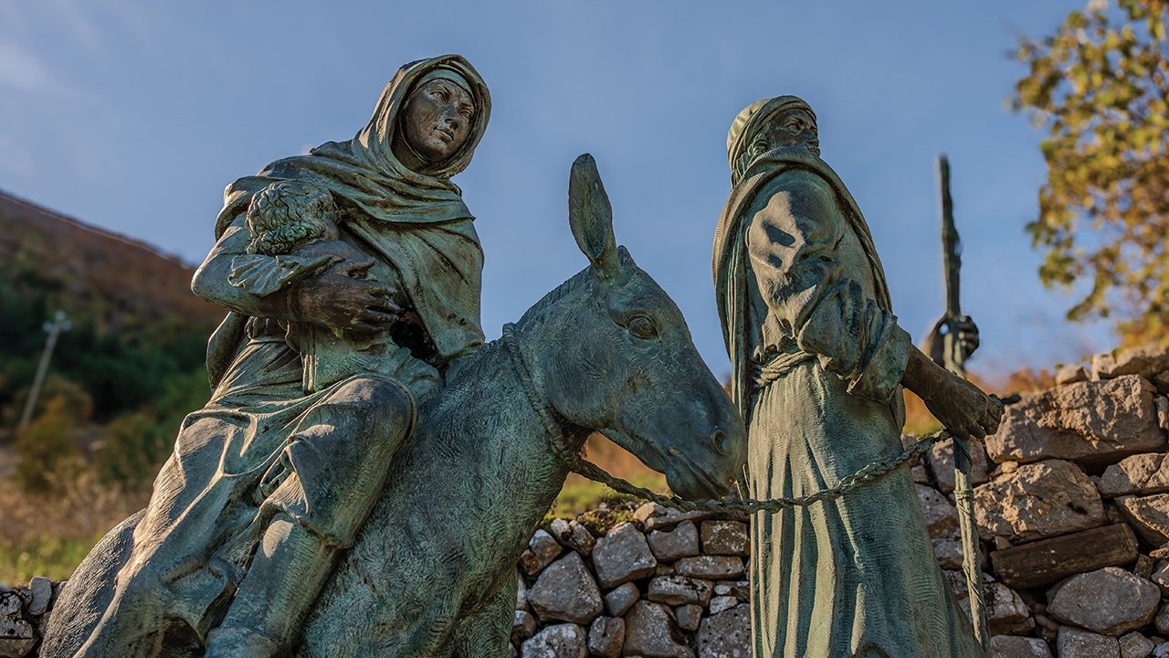 The Flight to Egypt, Basilica of Saint Mary of Sorrow, Castelpetroso, Italy. SerFeo/Shutterstock