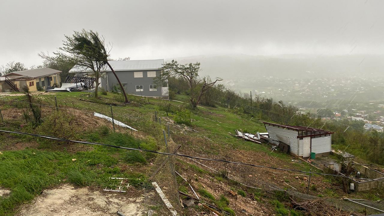 Hurricane Melissa passes through the Ridge Mennonite Church and camp compound Oct. 28 in Jamaica. — Brooke Riley