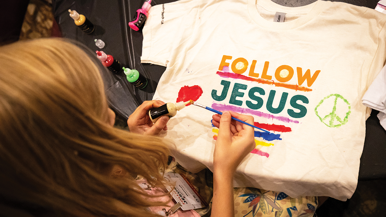 A young artist at the Mennonite Church USA convention, July 2025. Anabaptism is grounded in a simple commitment: follow Jesus as revealed in scripture, come what may. — MiccicheCorporate