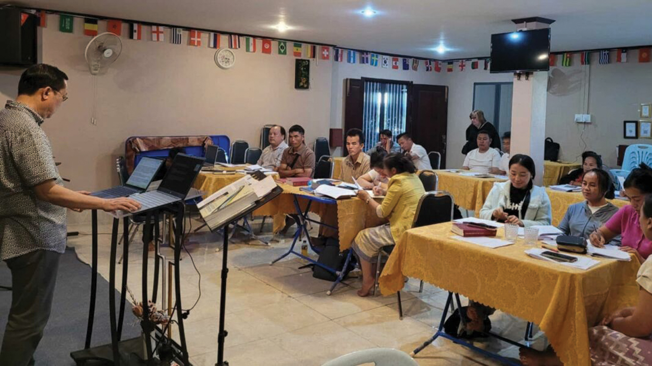 Jonah Yang leads a session on leadership training during a Compassionate Care retreat in Southeast Asia. — Memee Yang/MMN