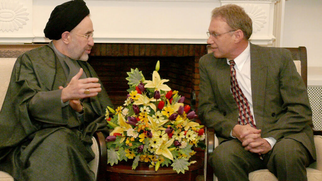 In 2007, as part of a delegation to Iran, Ron Flaming of Mennonite Central Committee met with Iranian former President Mohammad Khatami. — Mark Beach/MCC