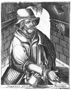 South German Anabaptist Hans Hut (c. 1490-1527) taught that all creatures preach the gospel of the cross. — Christoffel van Sichem/Biblioteca Nacional de España