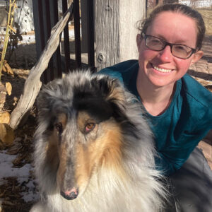 Faithful farm dog Lottie and me. — Sarah Hooley