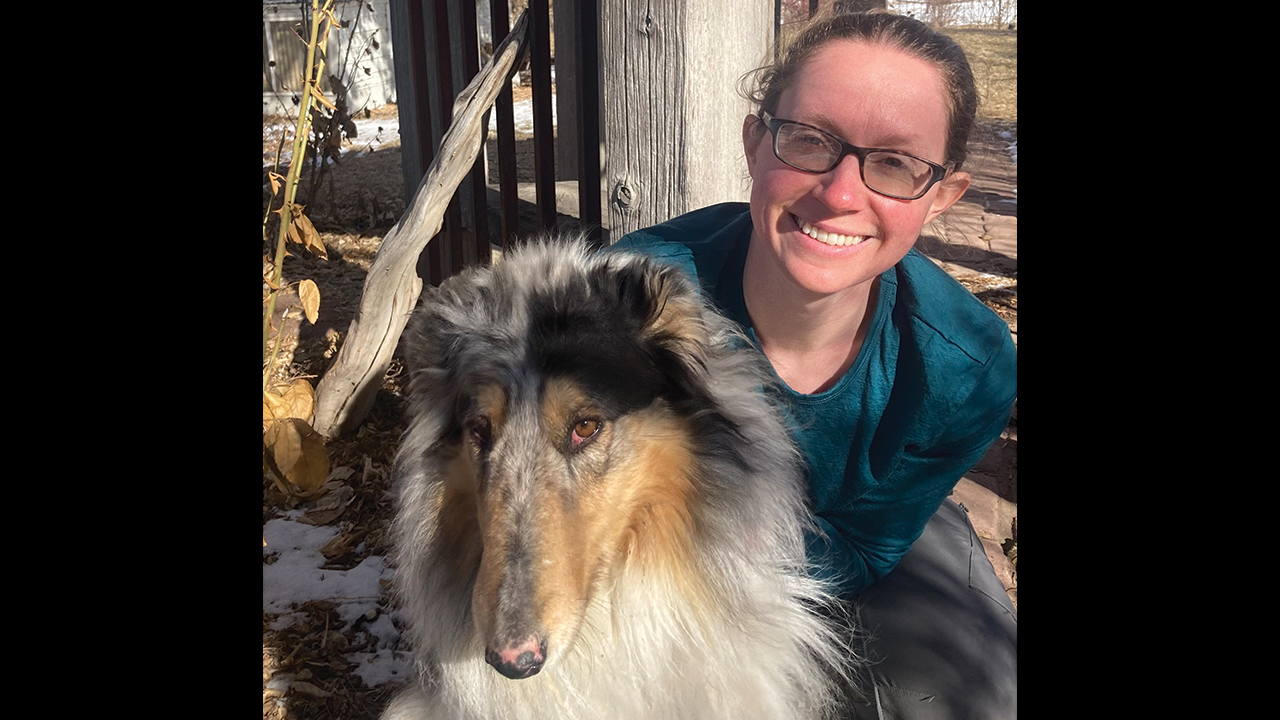 Faithful farm dog Lottie and me. — Sarah Hooley