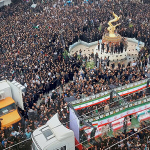 A picture made available by Iranian state-run media of the mass funeral on March 3 for the victims of a strike on an elementary school in Minab, Iran. The school was in session on Feb. 28 when an airstrike hit it, killing 175 people, Iranian officials and rights groups said. — Abbas Zakeri/Mehr News Agency
