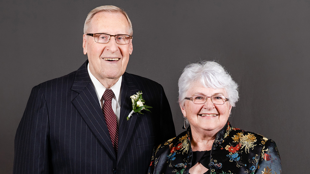 Edmund and Mary Janzen at Fresno Pacific University's 75th anniversary gala. — FPU