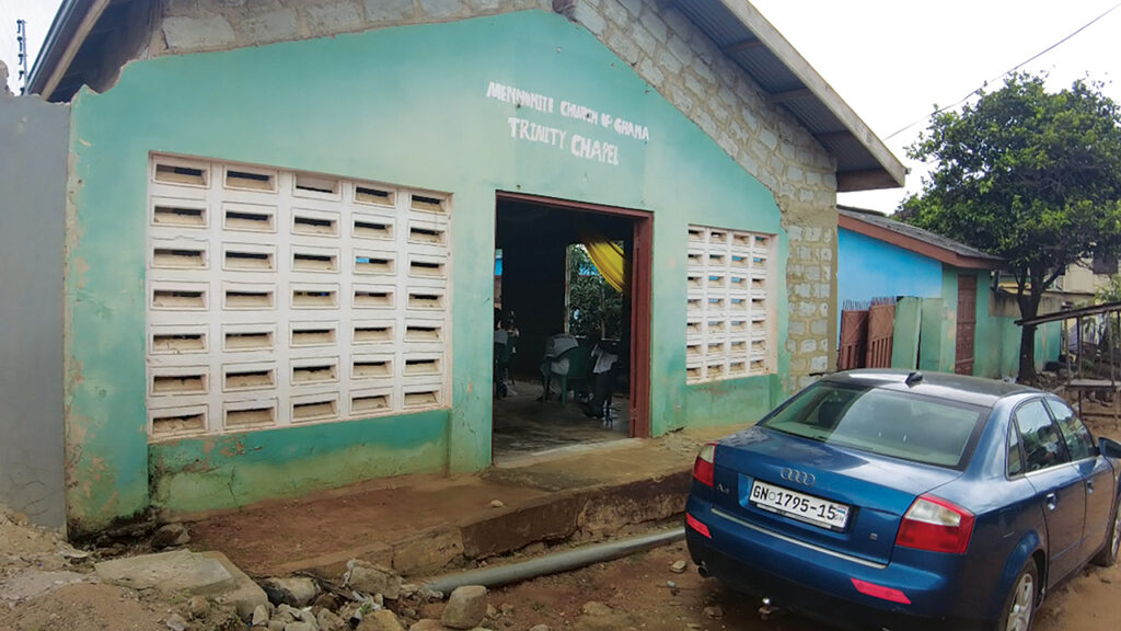 Cracked walls, weathered paint, open louvered windows exposed to the elements and a concrete yard tell the story of faithful ministry with limited resources. Inside Trinity Chapel are vibrant worship, genuine hospitality and a powerful Anabaptist witness. — Wil LaVeist/MMN