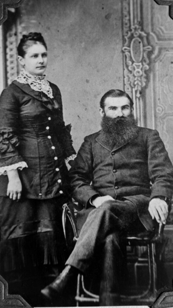 Susanna and Samuel S. Haury served at Darlington (1880-1883) and Cantonment (1883-1887) in Oklahoma Territory. They were considered the first “foreign” missionaries of the General Conference Mennonite Church. — Mennonite Library and Archives, Bethel College
