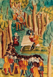 Government officials discover an Anabaptist meeting near Birmenstorf, Switzerland, circa 1575. — Zurich Central Library
