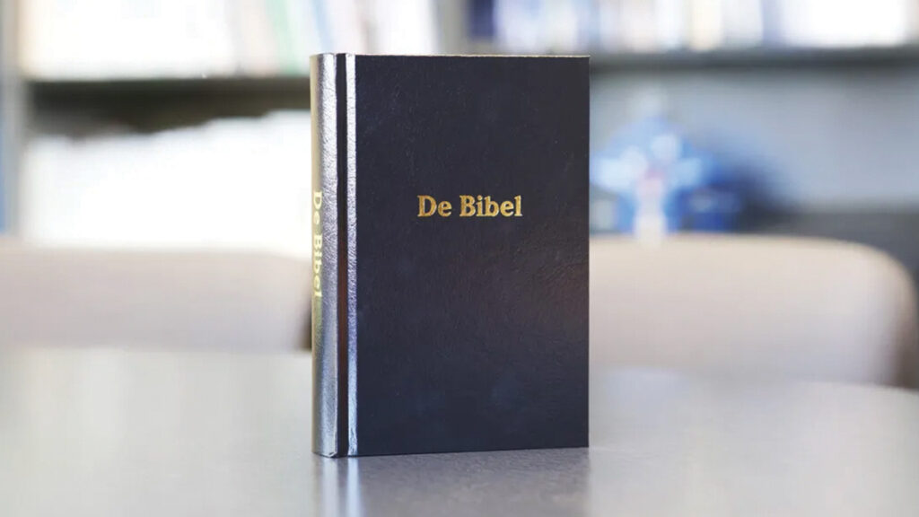 The Plautdietsch Bible is a joint publication of the Mennonite Brethren publisher Kindred Productions and the United Bible Societies. Since 2013, over 33,000 copies have been sold, according to Kindred’s website. — Kindred Productions