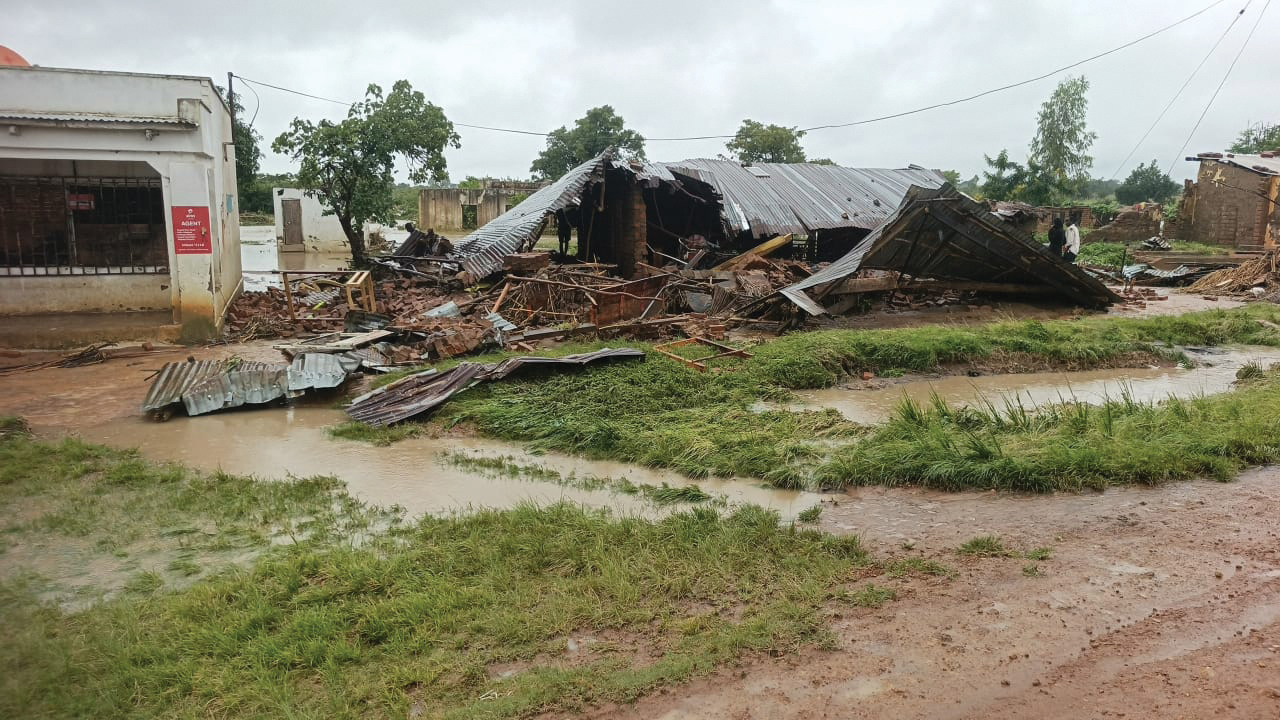 Several buildings were destroyed by flooding in late March in Malawi. — Mchinji Kayigwazanga/MBCM