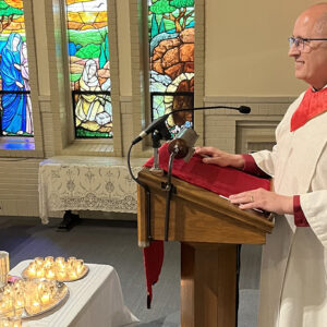Matthew J. Smucker leads worship at Epiphany United Church of Christ in Chicago, where he is a member. — Courtesy of Matthew J. Smucker