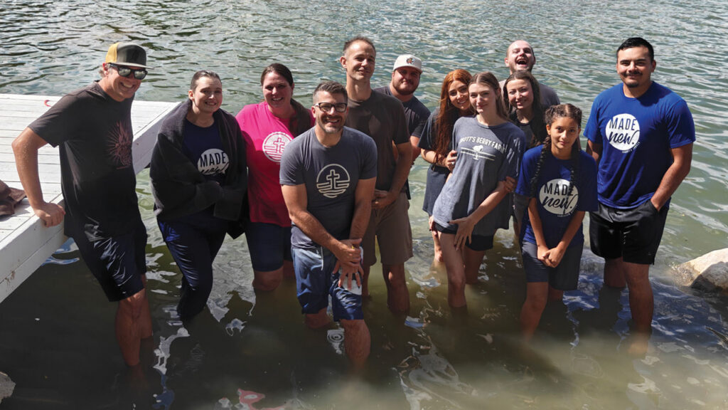 A baptism group from Lakeview Church, a Mennonite Brethren congregation with campuses in Sansbury Park and Grantsville, Utah, gathers in September 2025. — Lakeview Church