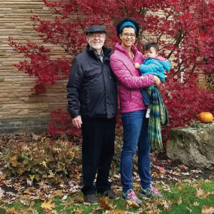 Gimbiya Kettering with her daughter and father Merlyn Kettering at Manchester University, a Church of the Brethren school in North Manchester, Ind., in 2018. — Courtesy of Gimbiya Kettering