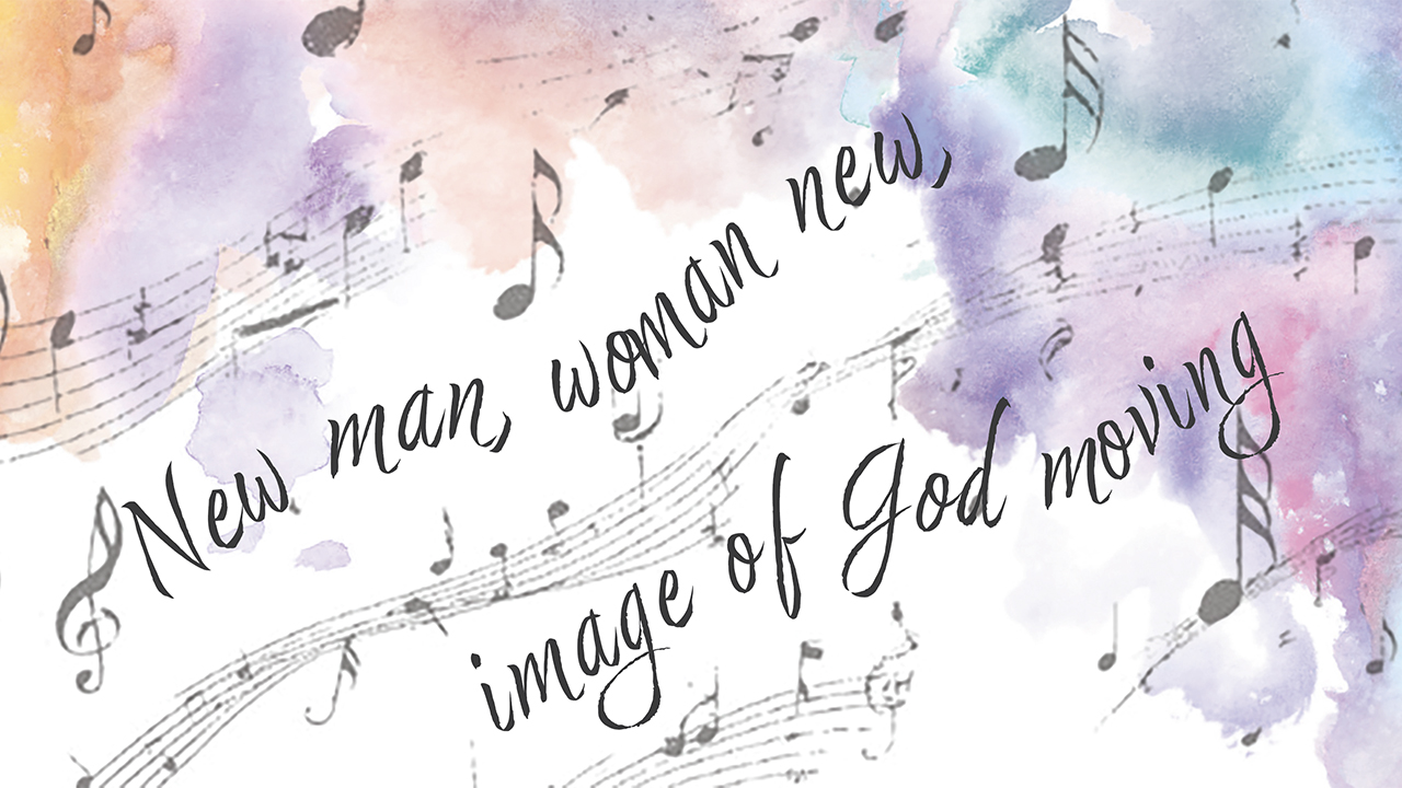 From “New Earth, Heavens New” © 1991 Hope Publishing Co. — Text and music by Harris J. Loewen, No. 377 in Voices Together (MennoMedia, 2020)