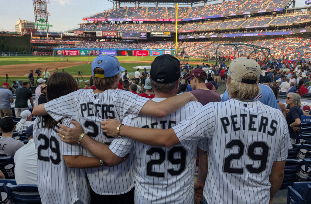 The Peters family attends the All-Star Game in July in Philadelphia. — Courtesy of Jake Peters
